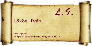 Lökös Iván névjegykártya